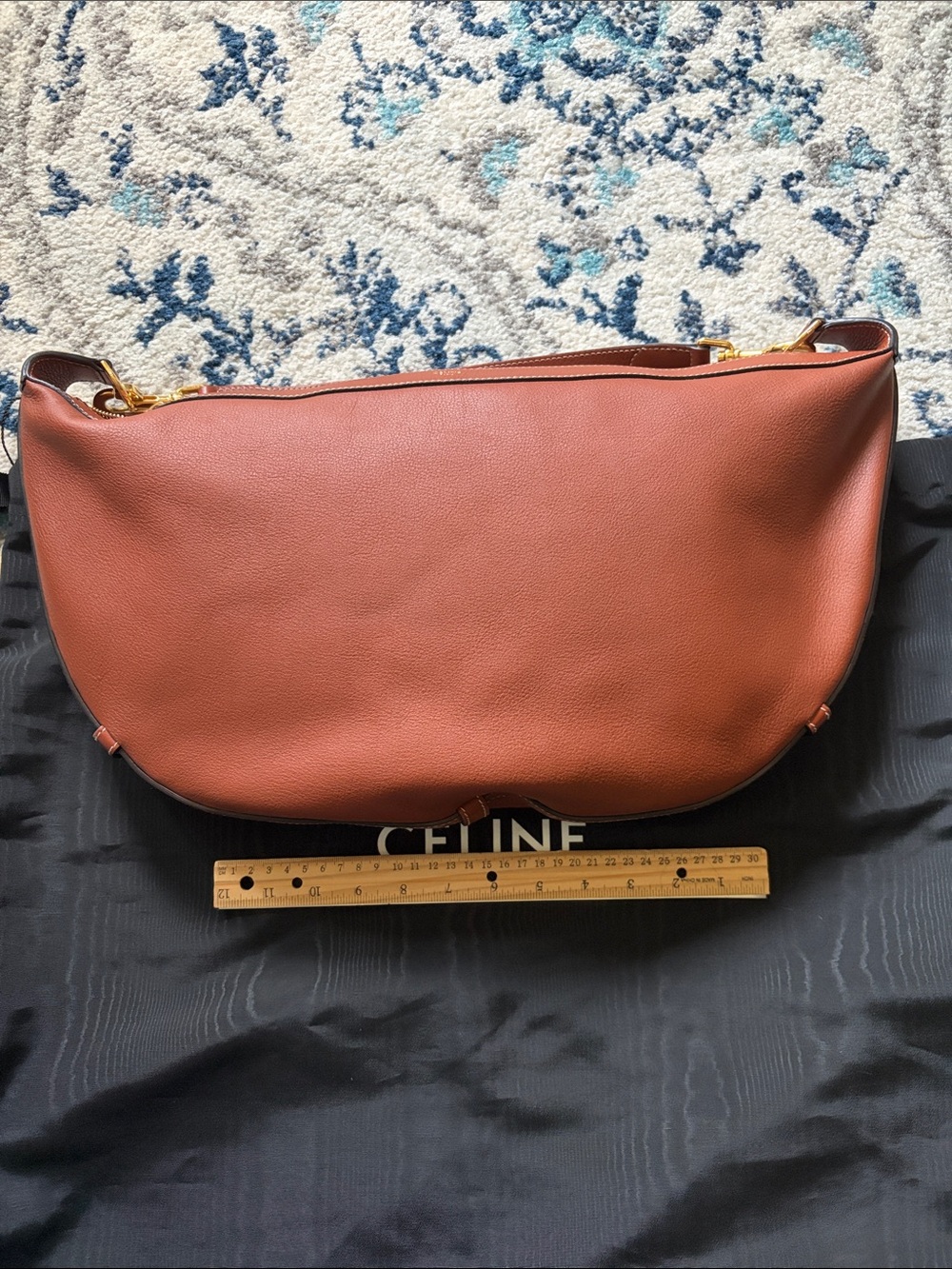 Celine Leandre Brown Leather Shoulder Bag with Gold Hardware - Picture 8 of 11